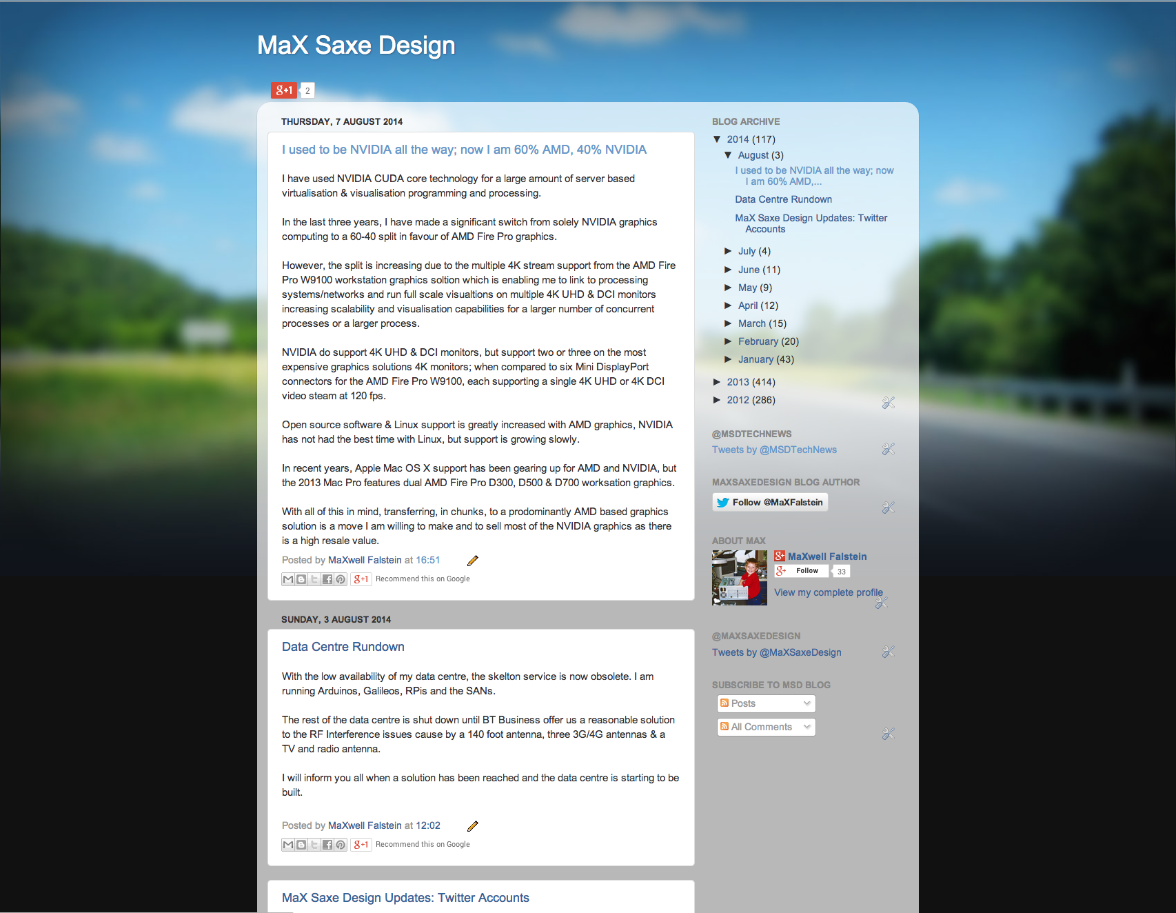 MaX Saxe Design Blogspot Screen Capture